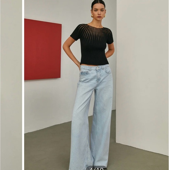 Plain short sleeve knit top - Picture 5 of 5